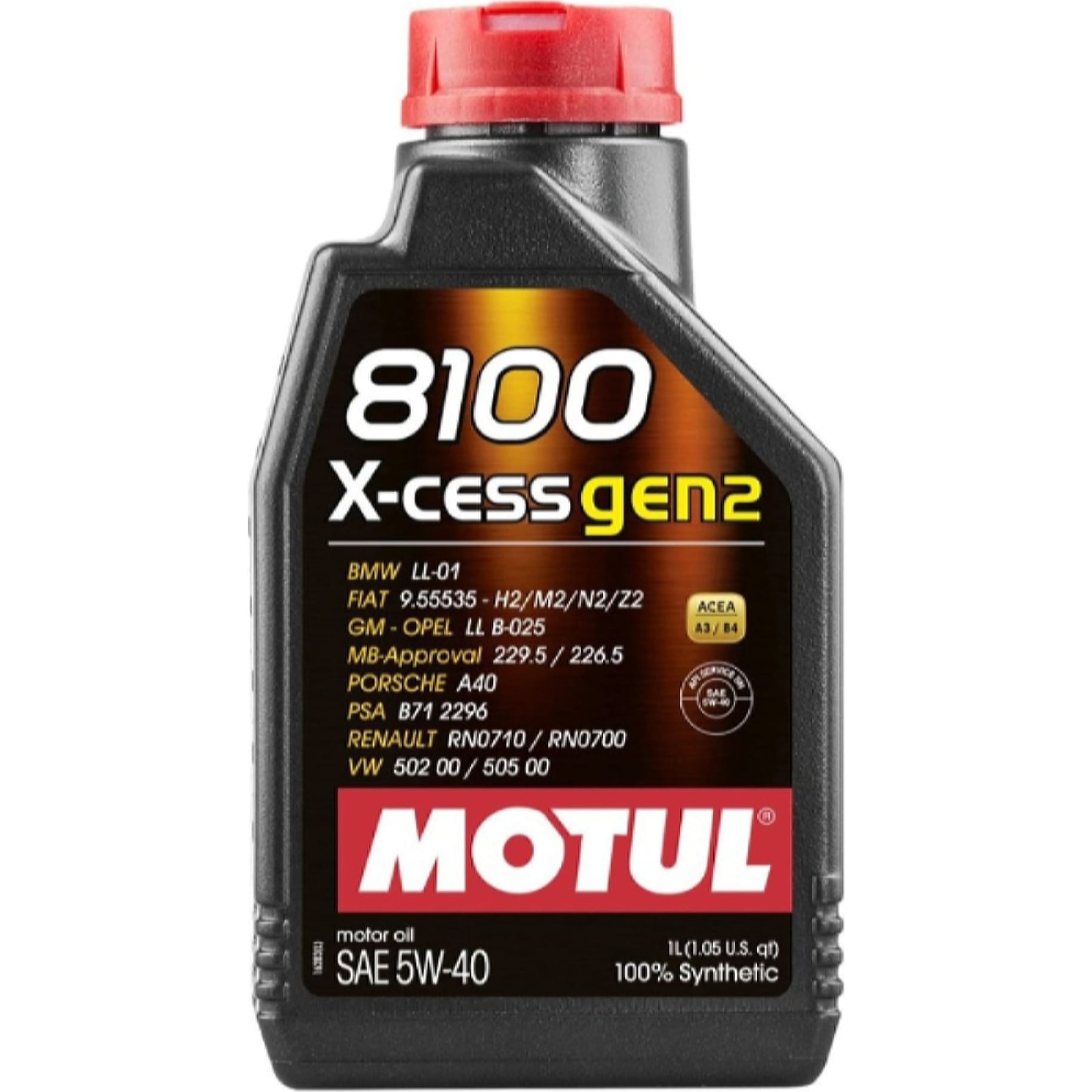 MOTUL 109774 Масло моторное Motul 8100 X-Cess 5W-40 1л.