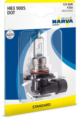 NARVA 480054000 Лампа hb3 12v 65w p20d nva (блистер 1 шт.) купить в Самаре
