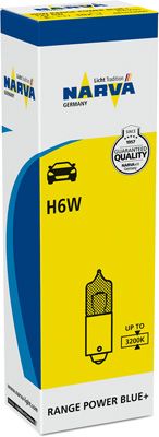 NARVA 681633000 Лампа H6W 12V 6W BAX9s Range Power blue+