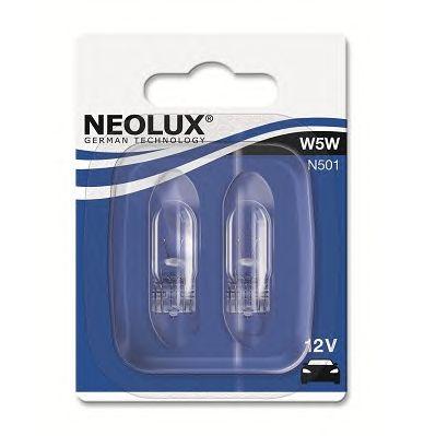 NEOLUX N50102B Лампа W5W 12V 5W W2.1x9.5d (блистер 2шт.)