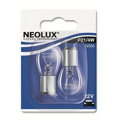 NEOLUX N56602B Лампа P21/4W 12V 21/4W BAZ15d (блистер 2шт.)