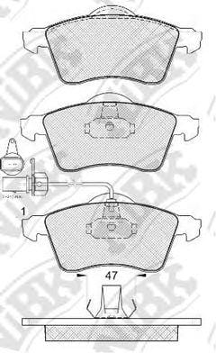 NIBK PN0108W Колодки тормозные VOLKSWAGEN T4 99> (R15 )с датчиком передние