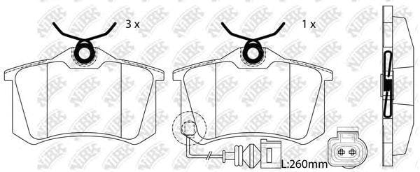 NIBK PN0019W Колодки тормозные дисковые зад