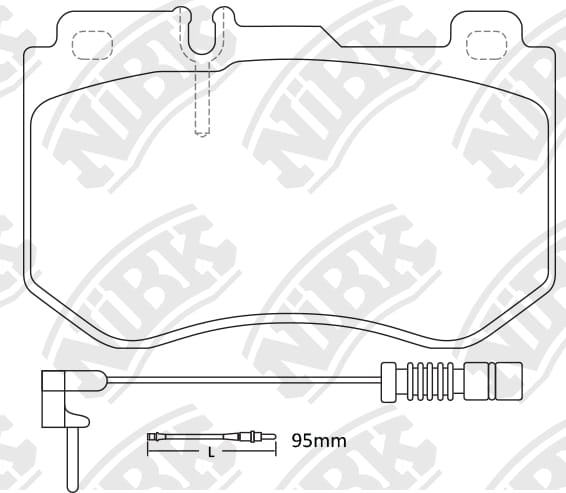 NIBK PN0584W Колодки тормозные MERCEDES W205 14- передние L 127.7мм