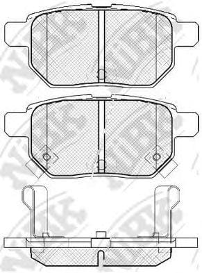 NIBK PN1519 Колодки тормозные TOYOTA COROLLA 1.4 VVT-I 02>/AURIS 1.6/1.4 07> задние