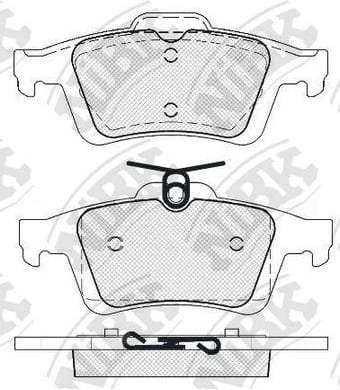 NIBK PN2702 Колодки тормозные FORD FOCUS II/III/MAZDA 3/OPEL VECTRA C/VOLVO S40 задние PN2702