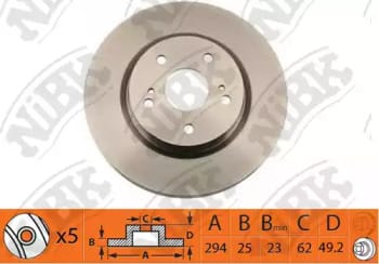 NIBK RN1371 Диск тормозной SUZUKI GRAND VITARA 05- передний вент.