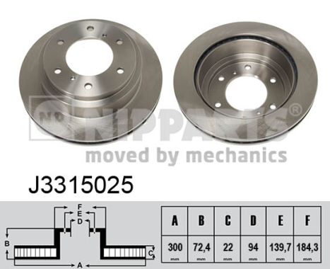 NIPPARTS J3315025 Диск тормозной