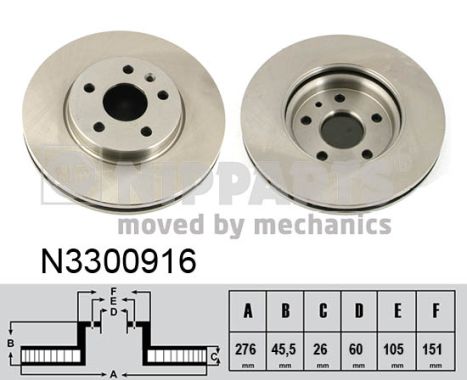 NIPPARTS N3300916 Диск тормозной