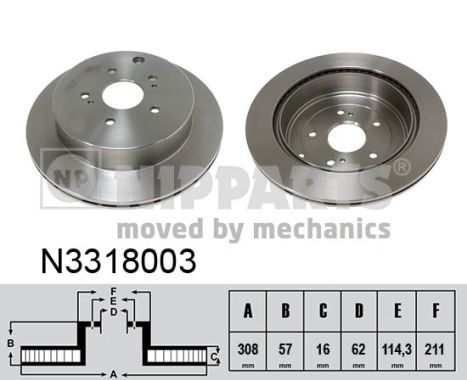 NIPPARTS N3318003 Диск тормозной