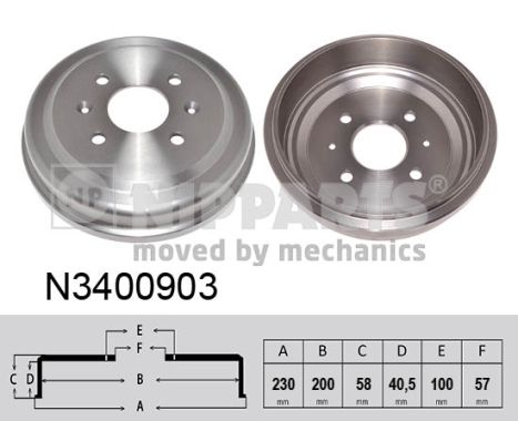 NIPPARTS N3400903 Барабан тормозной