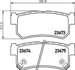 NISSHINBO NP6103 Колодки тормозные SSANGYONG REXTON 02>/KYRON 05>/ACTYON 05> задние