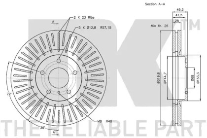 NK 202270 Диск тормозной nissan murano 3.5 05>/infiniti fx35/fx45 05> передний вент. купить в Самаре