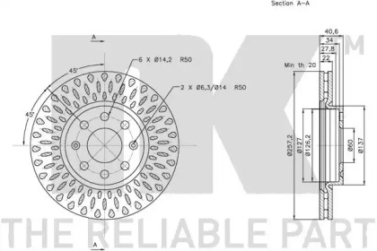 NK 202348 Nk диск тормозной передний fiat grande punto 1.2/1.4/1.3d 05>