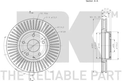 NK 203278 Nk диск тормозной передний mazda 6/cx 5 2.0/2.2td 11>