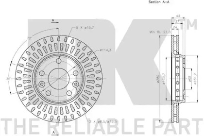 NK 203970 Nk диск тормозной передний renault laguna iii/megane iii 1.4 2.0i/1.5 1.9dci 08>