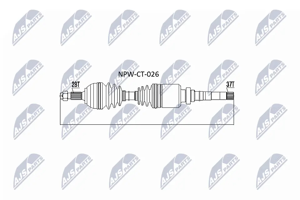NTY NPWCT026 Полуось, citroen jumpy 2.0hdi 06-