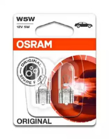 OSRAM 282502b Лампа накаливания сигнальная w5w w2.1x9.5d original 12v 5w блистер 2шт