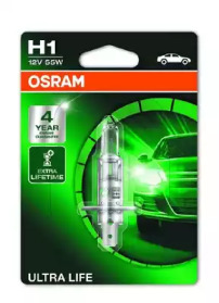 OSRAM 64150ult01b H1 12v (55w) лампа ultra life [увелич. в 3 раза срок службы] 1 шт. в блистере
