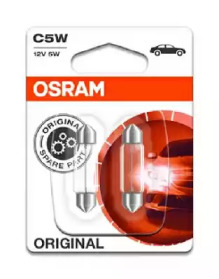 OSRAM 641802b Лампа накаливания сигнальная c5w sv8.5 8 original 12v 5w 35 мм блистер 2шт купить в Самаре
