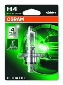 OSRAM 64193ult01b H4 12v (60/55w) лампа ultra life [увелич. в 3 раза срок службы] 1 шт. в блистере