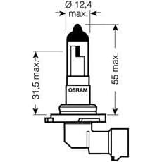 OSRAM 9145RD Лампа галогеновая головного света H10 PY20d Original 12V 42W Картон 1шт