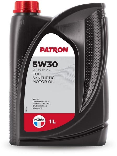 PATRON 5w301loriginal Масло моторное синтетическое 1л для легковых автомобилей api sn, chrysler ms 6395, ford wss m2c946 a, gm dexos1 gen2, ilsac gf 5