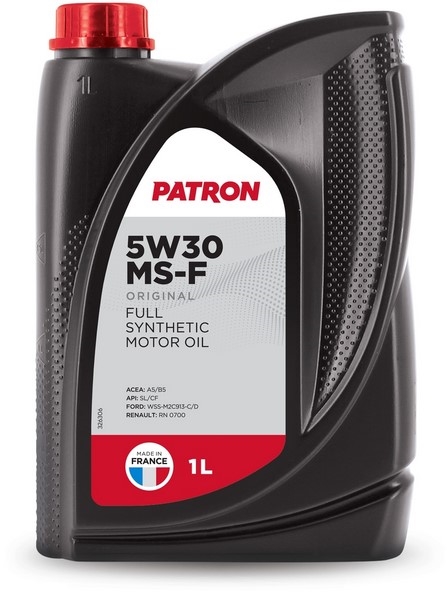 PATRON 5w30msf1loriginal Масло моторное синтетическое 1л для легковых автомобилей acea a5/b5, api sl/cf, ford wss m2c913 c/d, renault rn0700