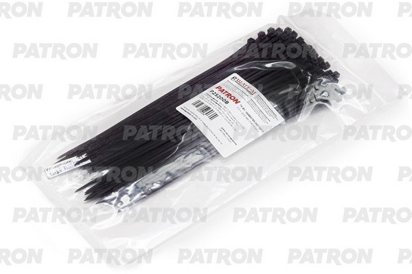 PATRON P25200B Комплект пластиковых хомутов 2.5 х 200 мм, 100 шт, Nylon 6.6, черные