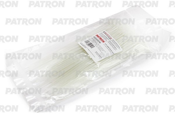 PATRON P25200W Комплект пластиковых хомутов 2.5 х 200 мм, 100 шт, Nylon 6.6, белые