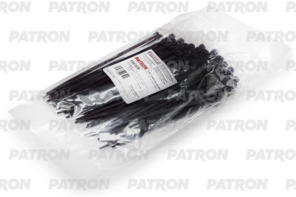 PATRON P36150B Комплект пластиковых хомутов 3.6 х 150 мм, 100 шт, Nylon 6.6, черные