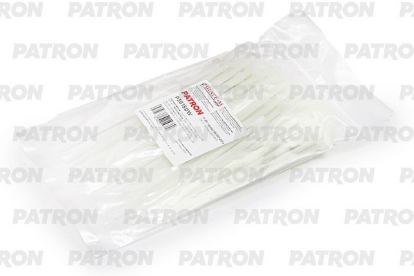 PATRON P36150W Комплект пластиковых хомутов 3.6 х 150 мм, 100 шт, Nylon 6.6, белые