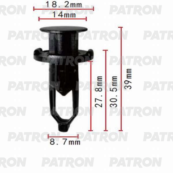 PATRON P370006 Клипса пластмассовая Lexus, Toyota применяемость бампер, решётки радиатора