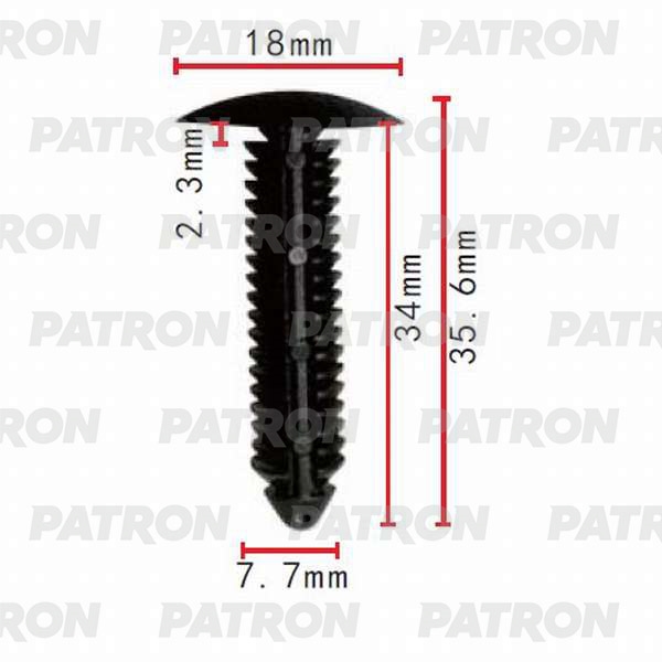 PATRON P370042 Клипса пластмассовая Ford применяемость: подкрылок, крылья, багажник