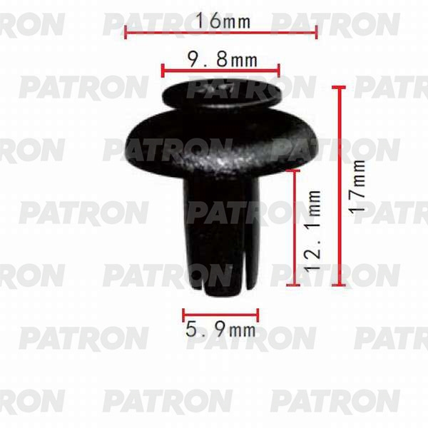 PATRON P370044 Клипса пластмассовая Mazda применяемость: бампер, отделка, защита