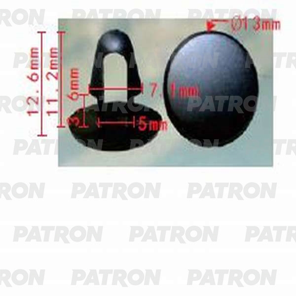 PATRON P370069 Клипса пластмассовая GM, Lexus, Toyota применяемость: капот двигателя - уплотнитель