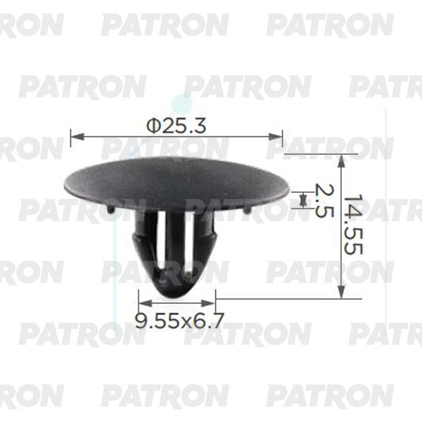 PATRON P370074A Клипса пластмассовая (упаковка 100шт) Lexus, Toyota применяемость: капот, багажник