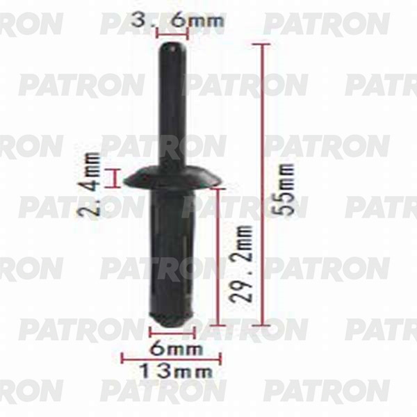 PATRON P370076 Клипса пластмассовая Chevrolet, Chrysler, Daewoo, Ford, GM, Opel применяемость: бампер, подкрылок