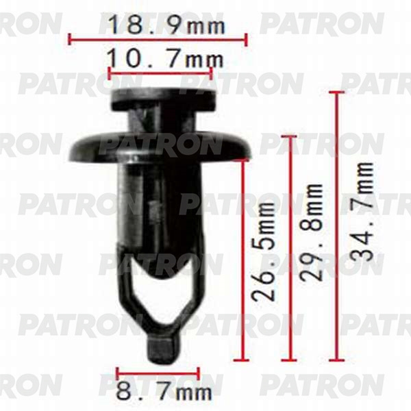 PATRON P370082 Клипса пластмассовая Lexus, Toyota применяемость: бампер, защита, брызговики