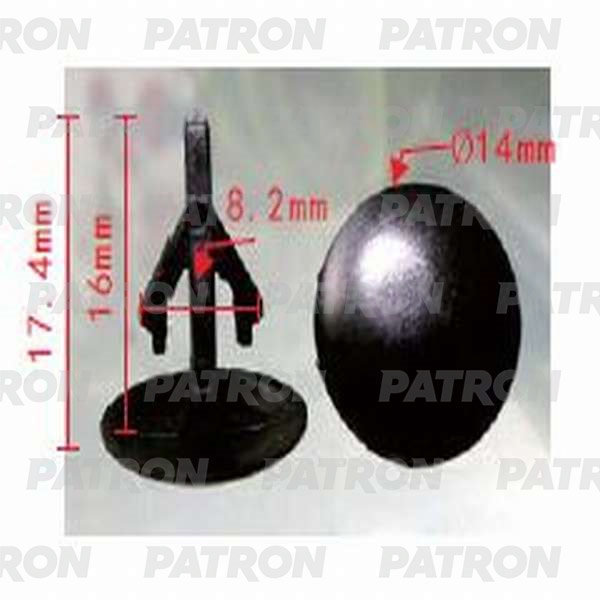 PATRON P370090 Клипса пластмассовая Acura, Honda применяемость: капот двигателя - уплотнитель