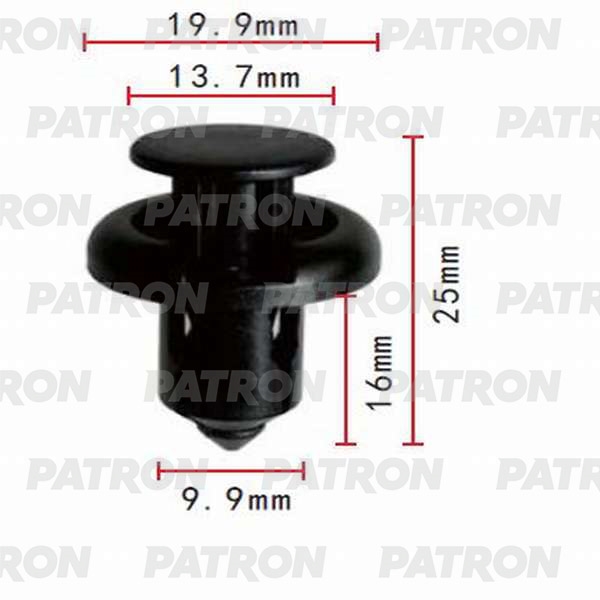 PATRON P370091 Клипса пластмассовая Acura,Honda, Hyundai,Kia применяемость: бампер, защита