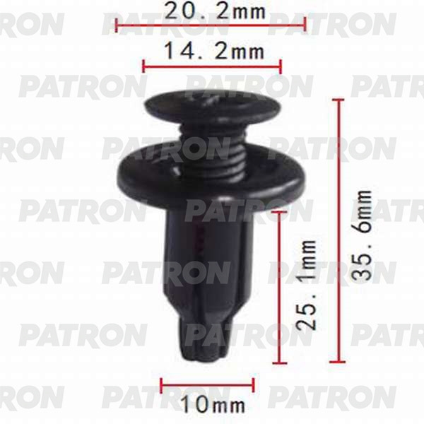 PATRON P370095 Клипса пластмассовая Acura, Daewoo, GM, Honda, Suzuki применяемость: бампер