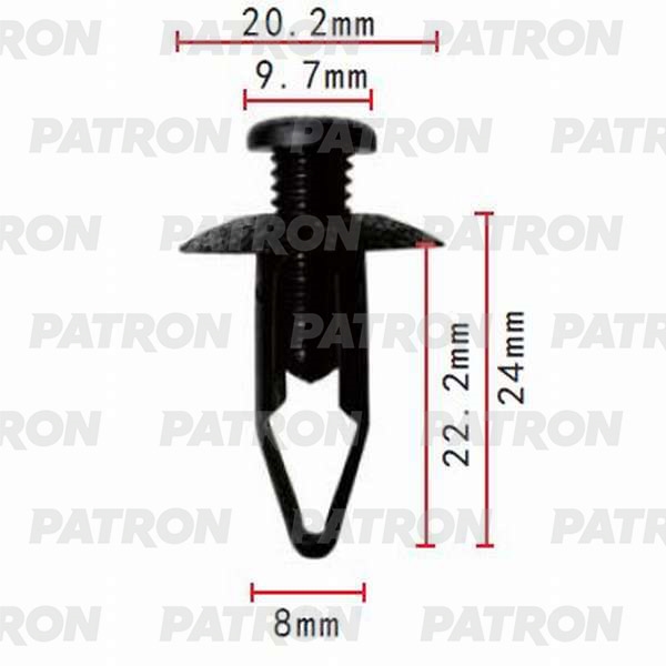 PATRON P370134 Клипса пластмассовая Honda, Lexus, Mitsubishi, Subaru, Toyota применяемость: уплотнитель
