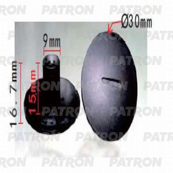 PATRON P370177A Клипса пластмассовая (упаковка 100шт) Nissan, Renault, АвтоВАЗ применяемость: защита к. арок, дверь - панель, торпеда, уплотнитель