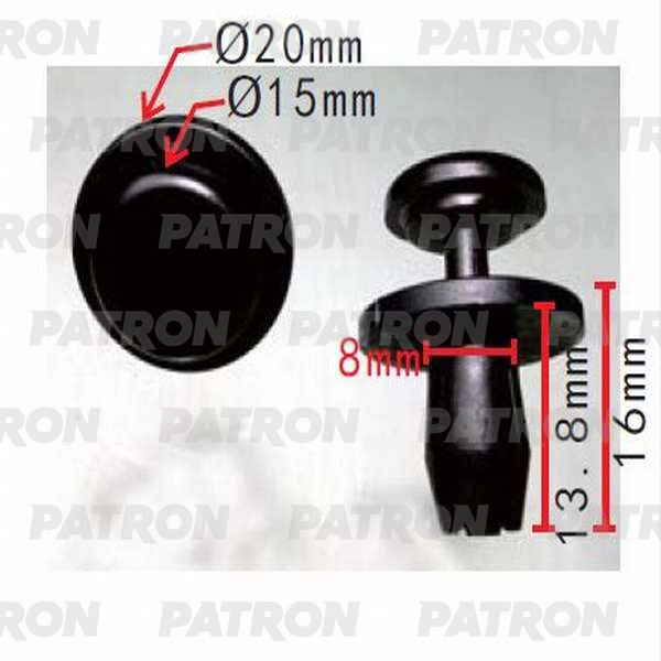PATRON P370194 Клипса пластмассовая Citroen, Peugeot применяемость: подкрылки, защита, бампер