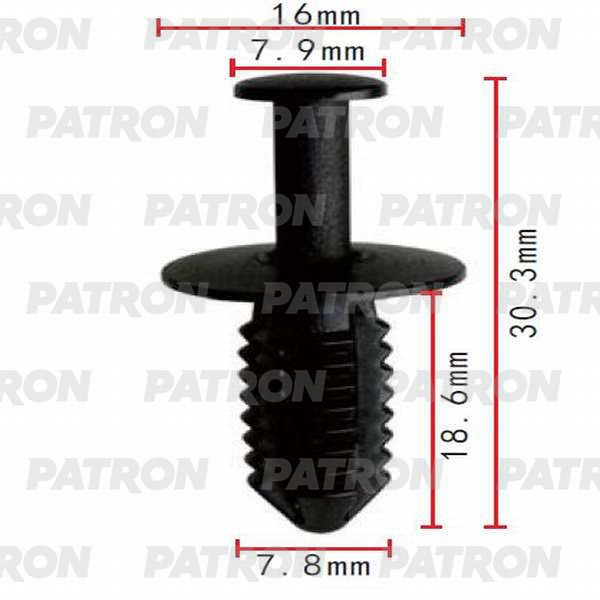 PATRON P370198A Клипса пластмассовая (упаковка 100шт) Mercedes применяемость: защита, бампер, отделка, универсальная