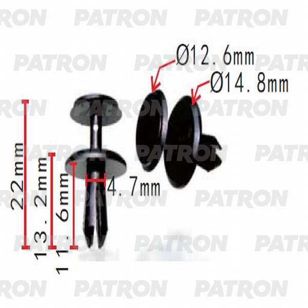 PATRON P370212 Клипса пластмассовая Audi, Seat, Skoda, Volkswagen применяемость: универсальный