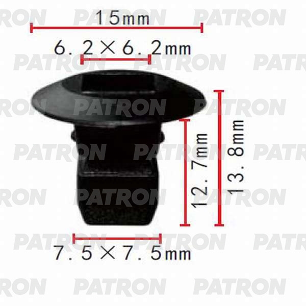 PATRON P370228A Фиксатор пластиковый (упаковка 100шт) Audi,Seat,Skoda,Volkswagen применяемость: брызговики, бампер, кузов - капот, пороги