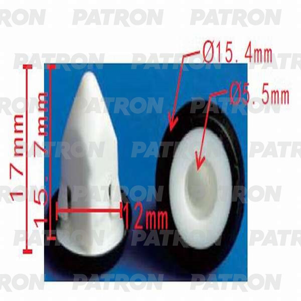 PATRON P370230 Фиксатор пластиковый Audi, BMW, Porsche, Seat, Skoda, Volkswagen применяемость: вставка под саморез
