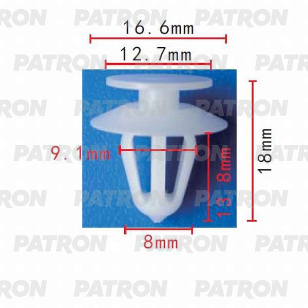 PATRON P370242A Клипса пластмассовая (упаковка 100шт) GM, Opel применяемость: внутренняя отделка, дверь - панель